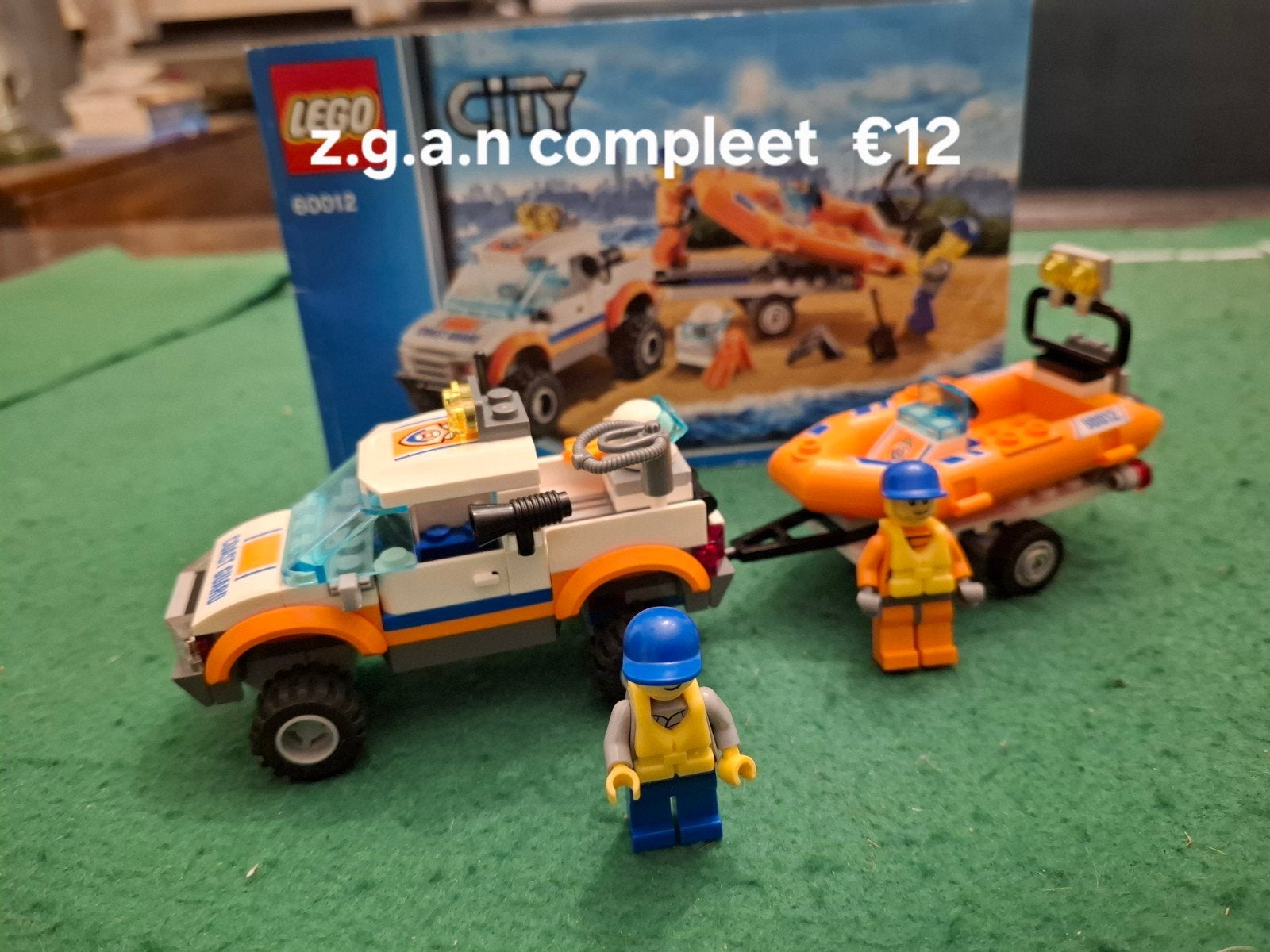 Lego City 60012 4x4 met reddingsboot - Z.g.a.n. compleet, City, Lego, Ophalen of Verzenden, Zo goed als nieuw