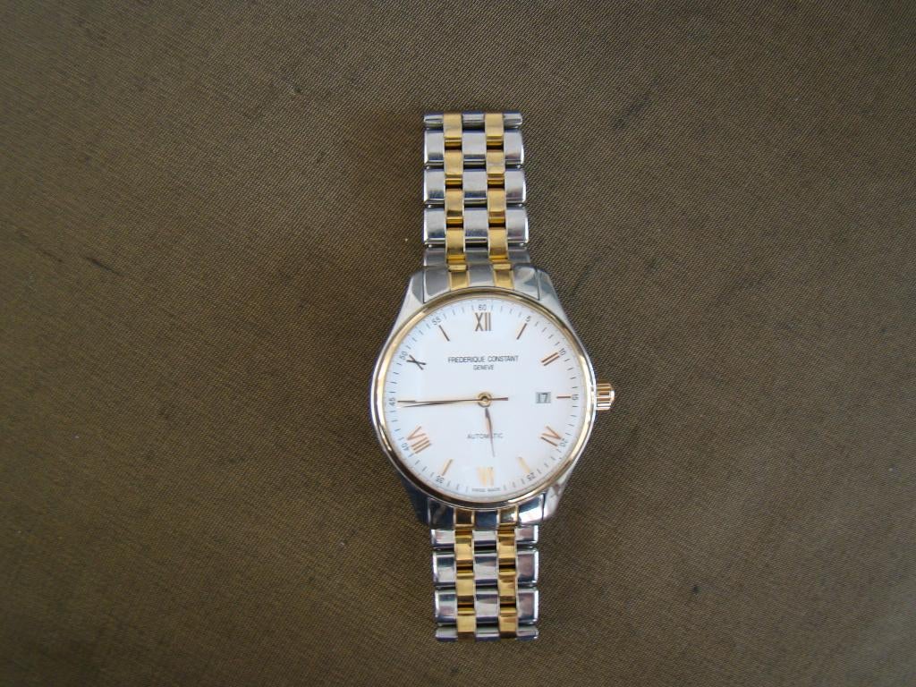 Herenhorloge Frederique Constant automaat stverg rond diam40, Staal, Gebruikt, Staal, Polshorloge