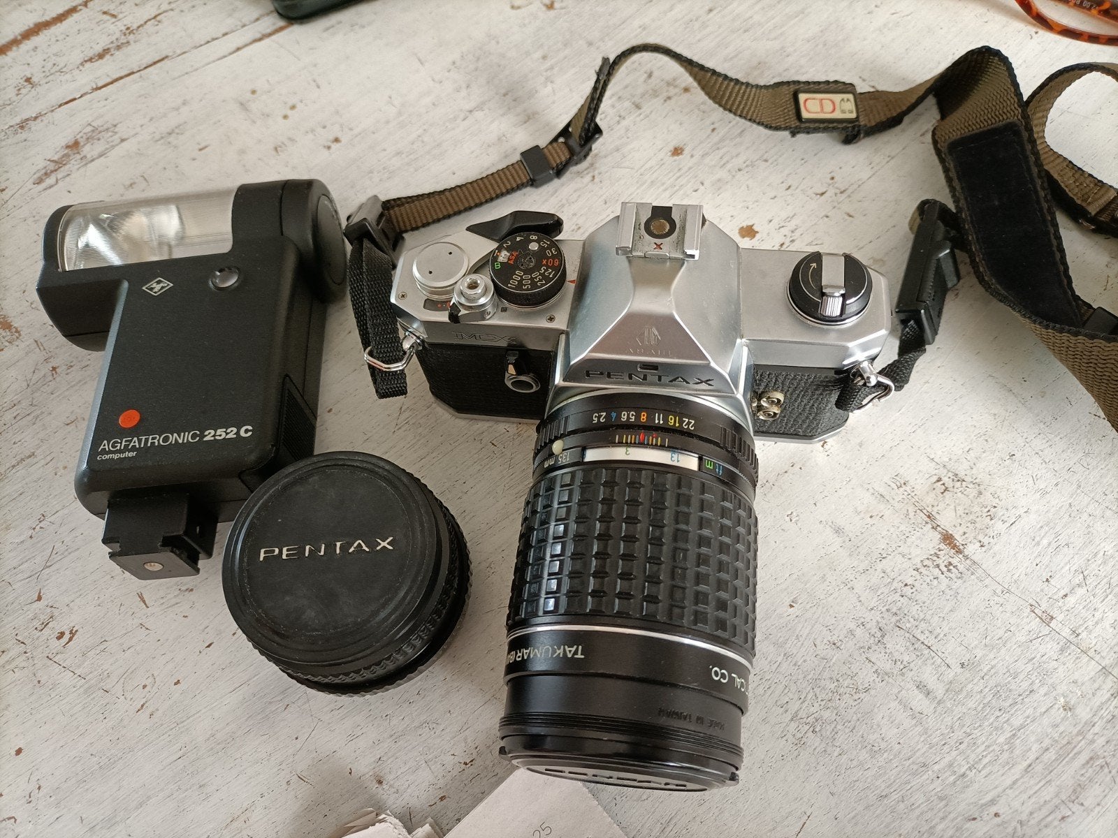 Complete Vintage Analoge Set: Pentax MX + 2 Lenzen & Flitser, Ophalen, Gebruikt, Spiegelreflex, Pentax