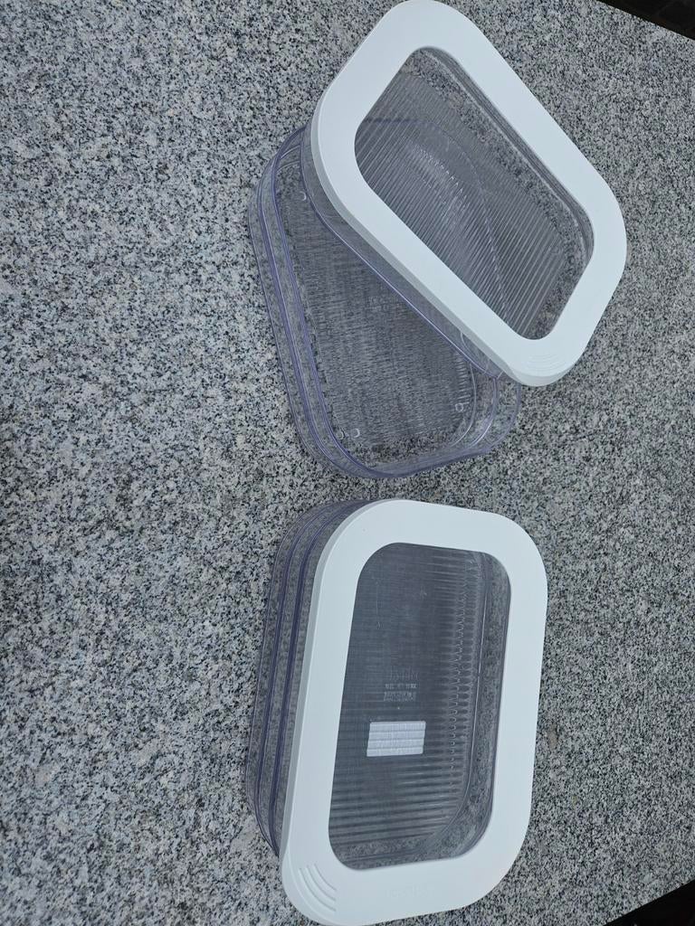 2x set Mepal beleg bakjes, weinig gebruikt, Ophalen of Verzenden, Zo goed als nieuw, Wit, Bus of Trommel