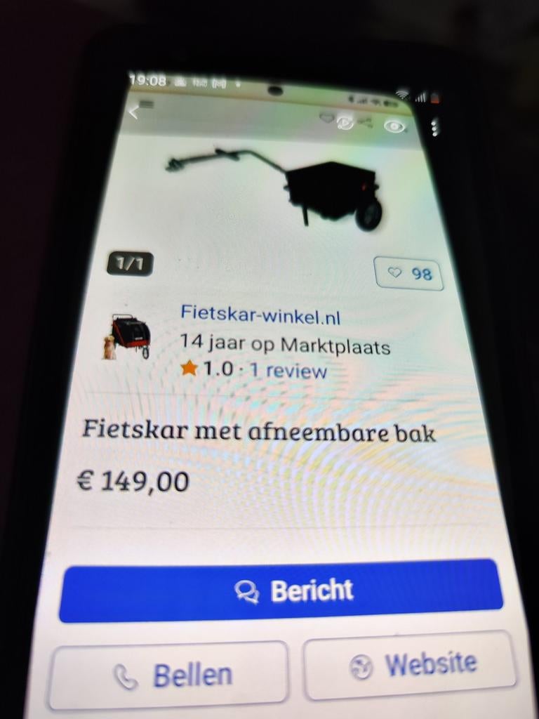 Fietskar met afneembare bak, Ophalen of Verzenden, Zo goed als nieuw, 80 kg of meer