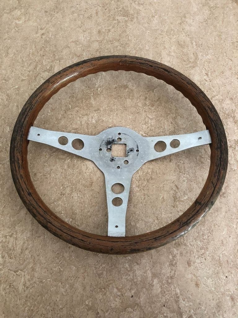 Vintage houten sportstuur 34 cm deep dish 70/’80 SALE !!, Verzenden, Gebruikt