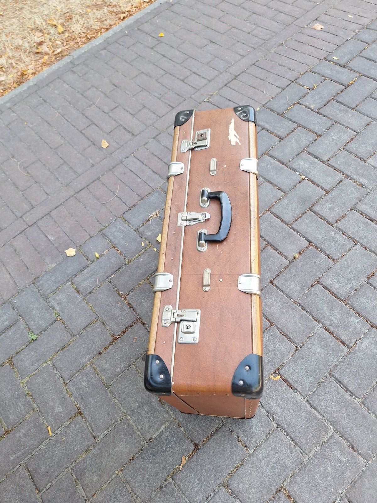 3 stuks leer Antiek kofers + naturel ruksan, Ophalen of Verzenden, Gebruikt