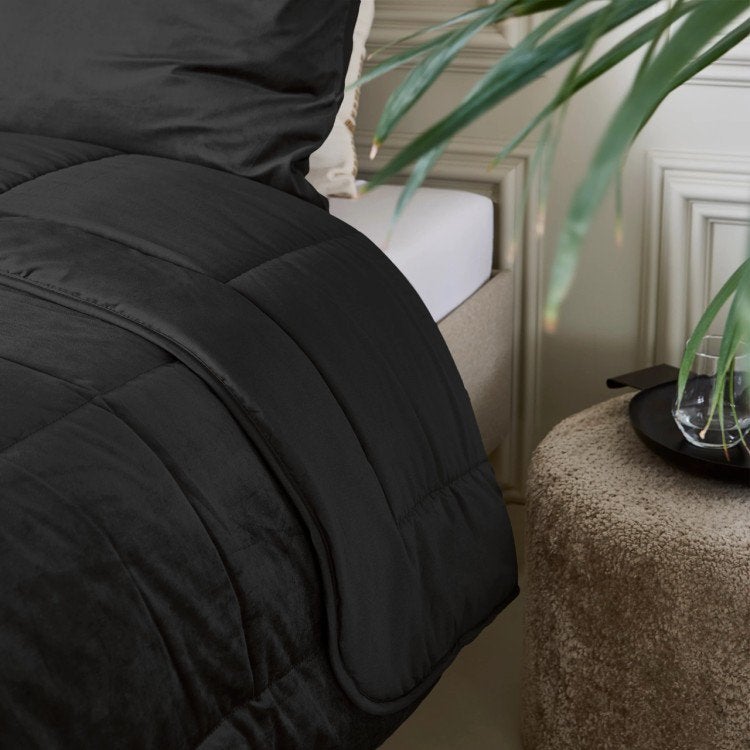 Sleeptime lazy dekbed velvet NIEUW, Eenpersoons, Zwart, Nieuw, Ophalen of Verzenden