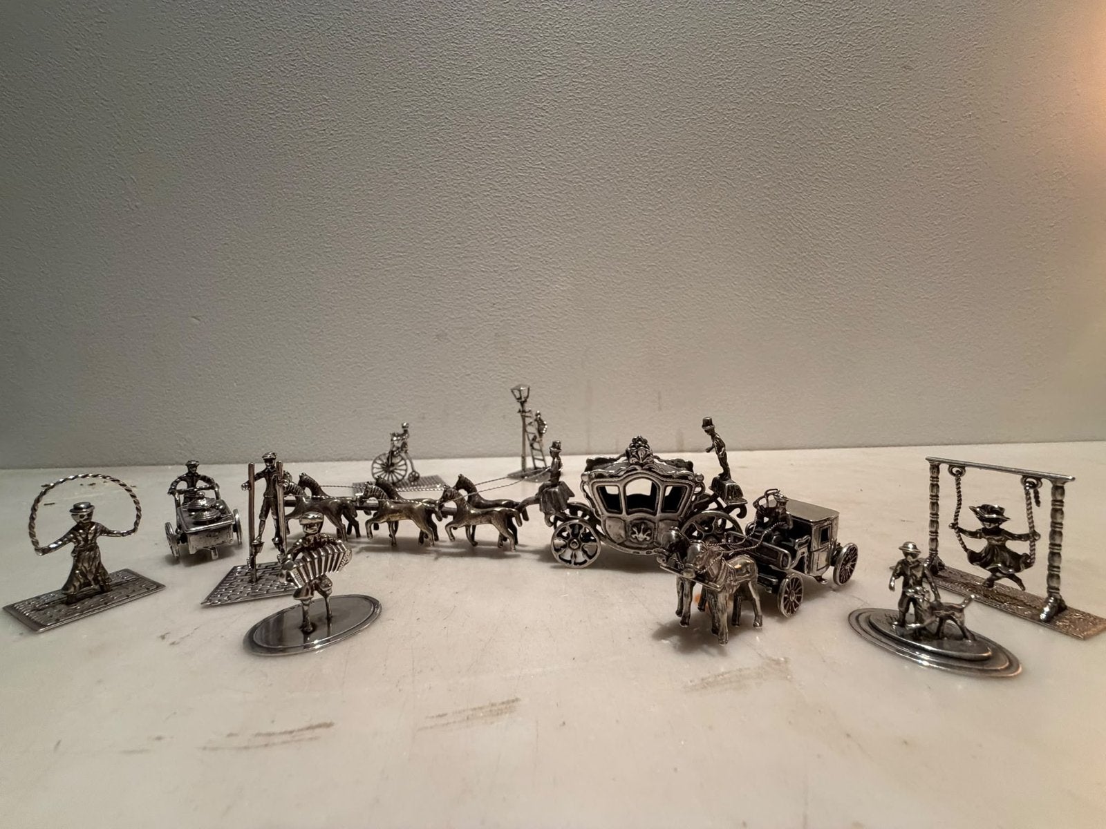 Verzameling van 10 zilveren miniaturen - C.A Stout Rotterdam, Ophalen of Verzenden, Zilver