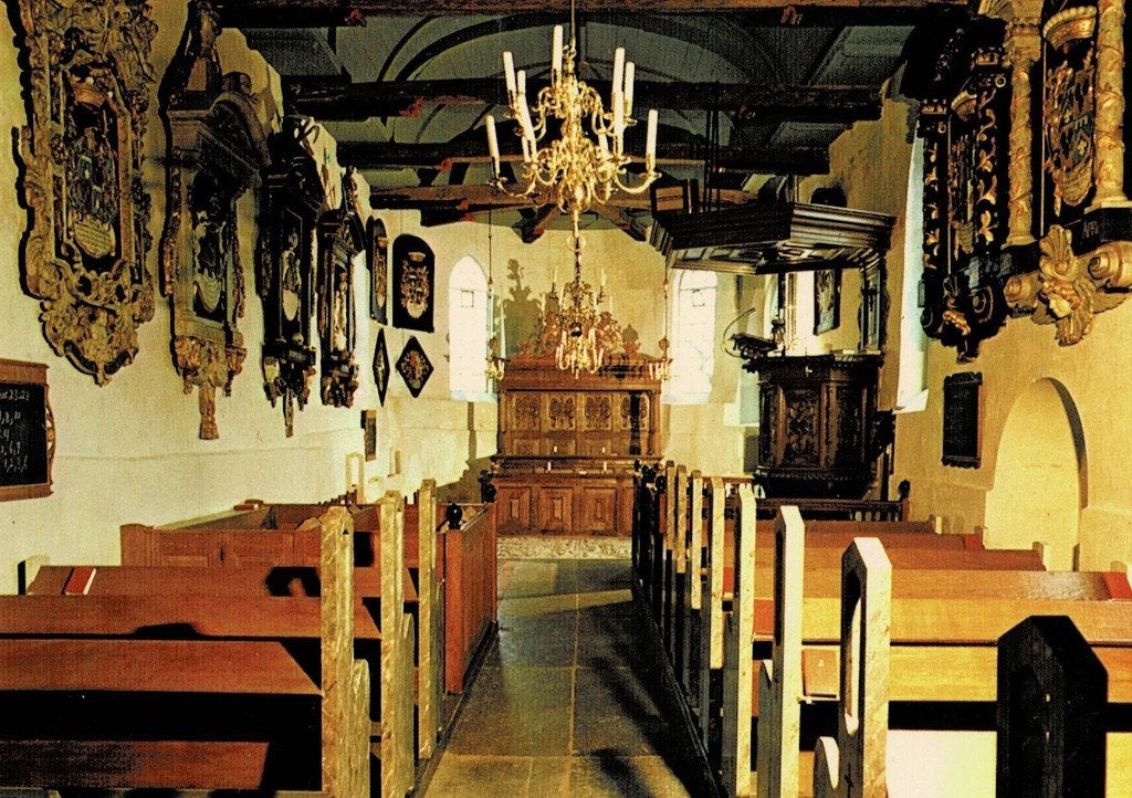 Hogebeintum, interieur Kerk, Verzenden, Ongelopen, Friesland