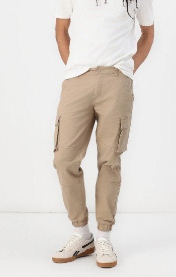 ONLY & SONS cargo worker broek met stretch maat 32/34., Beige, Zo goed als nieuw, Only & Sons, Verzenden