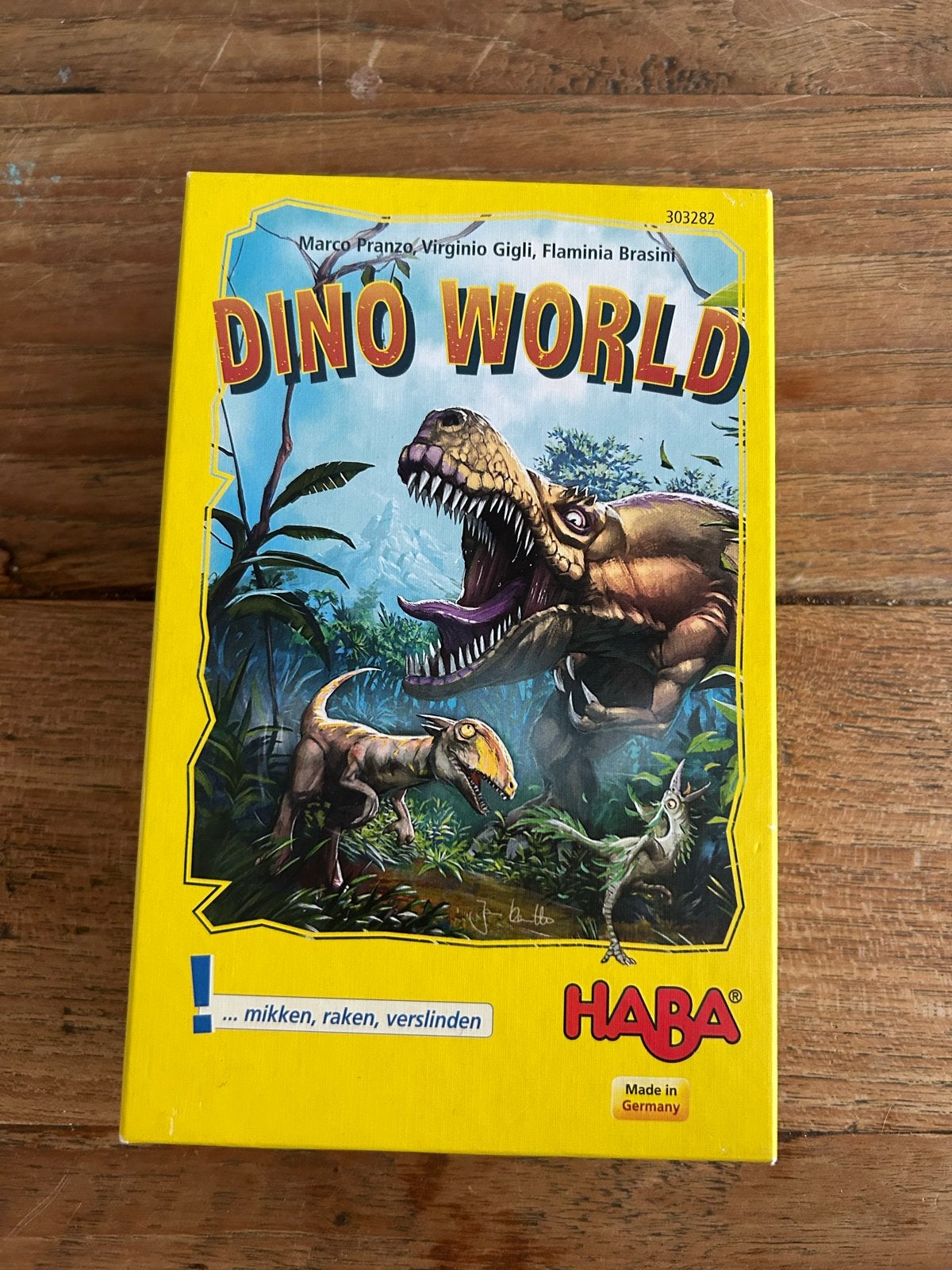Dino World HABA kaartspel - Spannend dinosaurus avontuur, Drie of vier spelers, Ophalen of Verzenden, Zo goed als nieuw