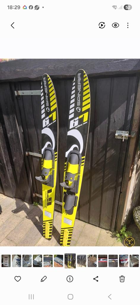 Spinera 67 waterski's met skiline., Watersport en Boten, Waterski's, Ophalen, Waterski's