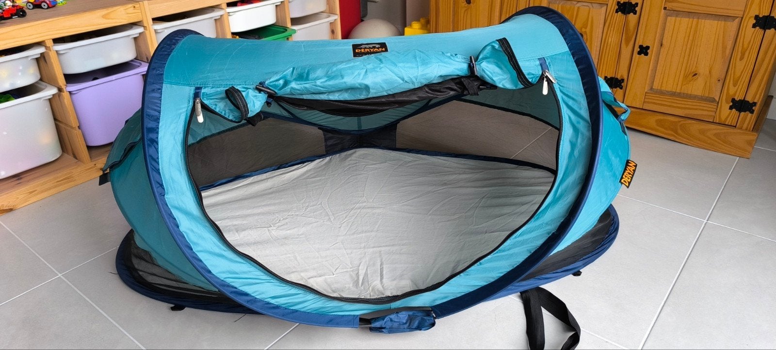 Deryan peuter tent met 3D welcool matras, Ophalen, Gebruikt