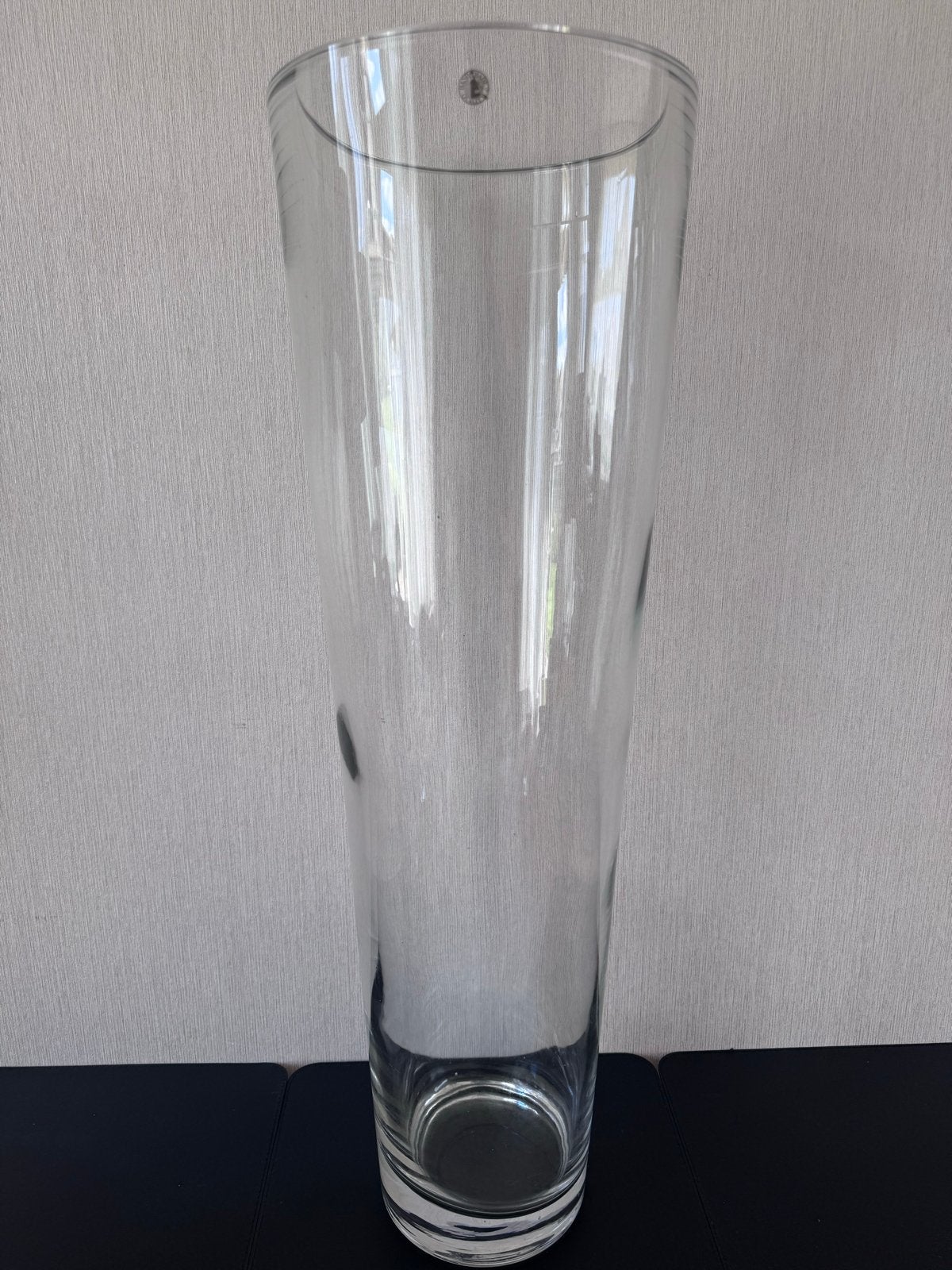 Zware glazen vaas, 70 cm hoog, mooie kwaliteit, Ophalen of Verzenden