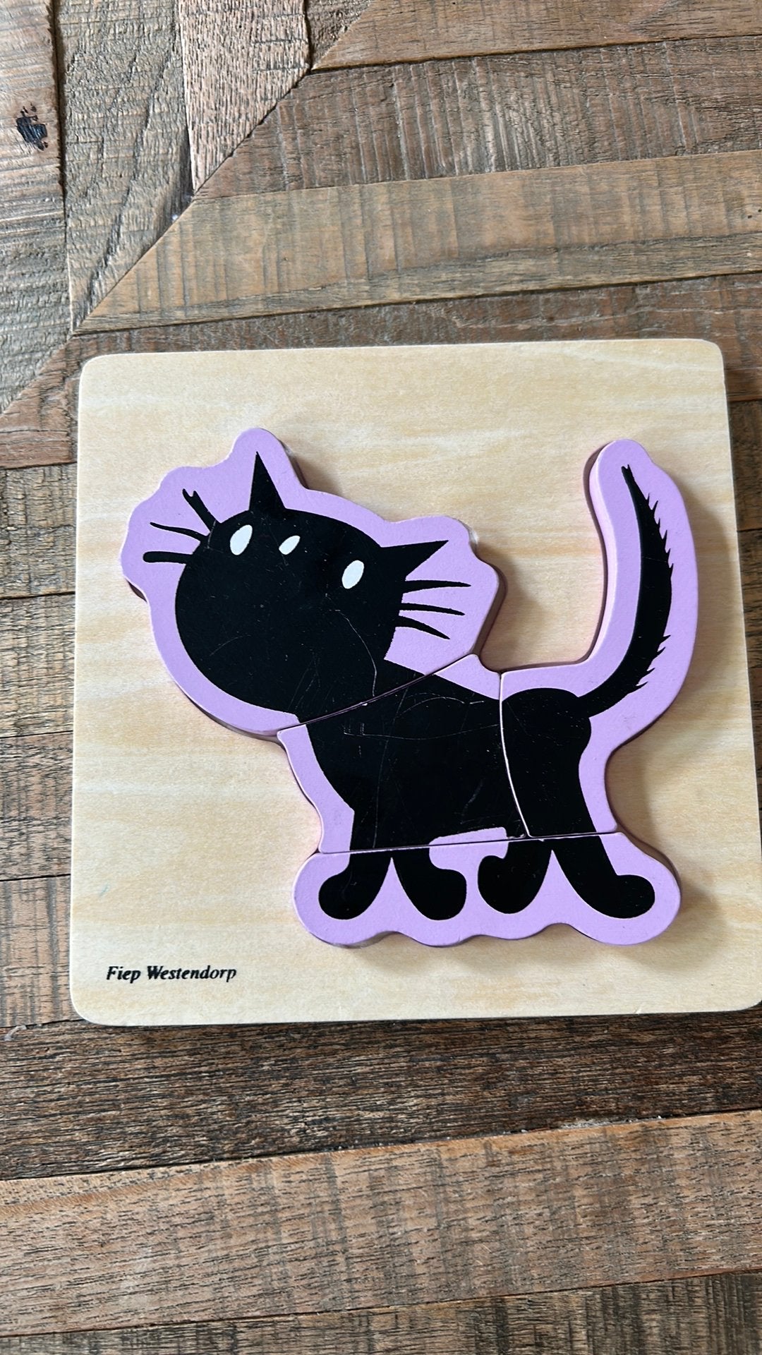 Fiep Westendorp puzzle 4 stukjes, Ophalen of Verzenden, Minder dan 10 stukjes, Zo goed als nieuw, Van hout