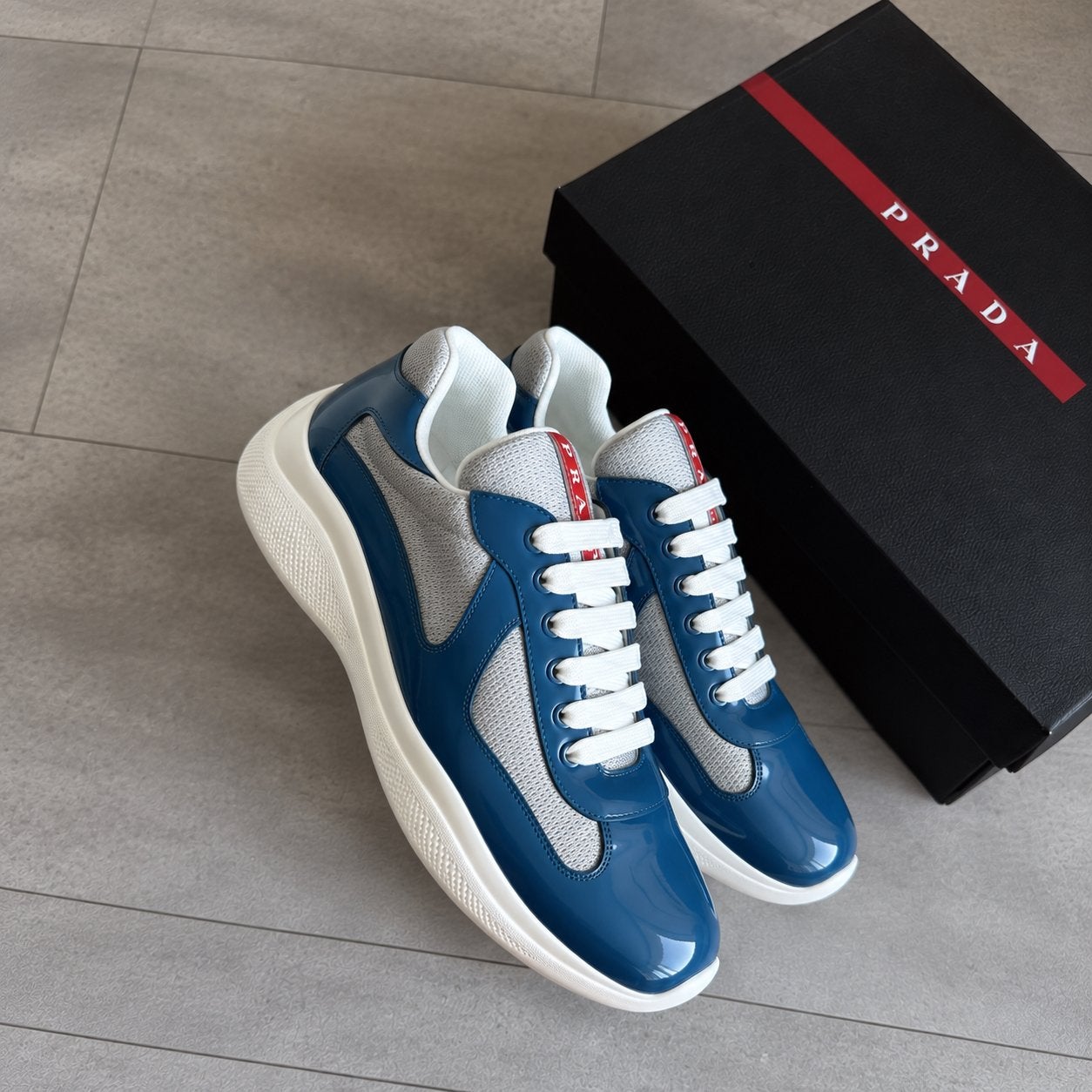 Prada America's Cup Shiny Ocean Blue, Blauw, Nieuw, Ophalen of Verzenden, Sneakers of Gympen