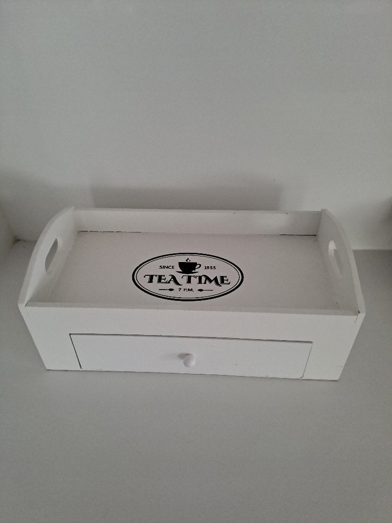 Dienblad voor 2 kopjes thee, Vierkant, Ophalen of Verzenden, Zo goed als nieuw, Dienblad