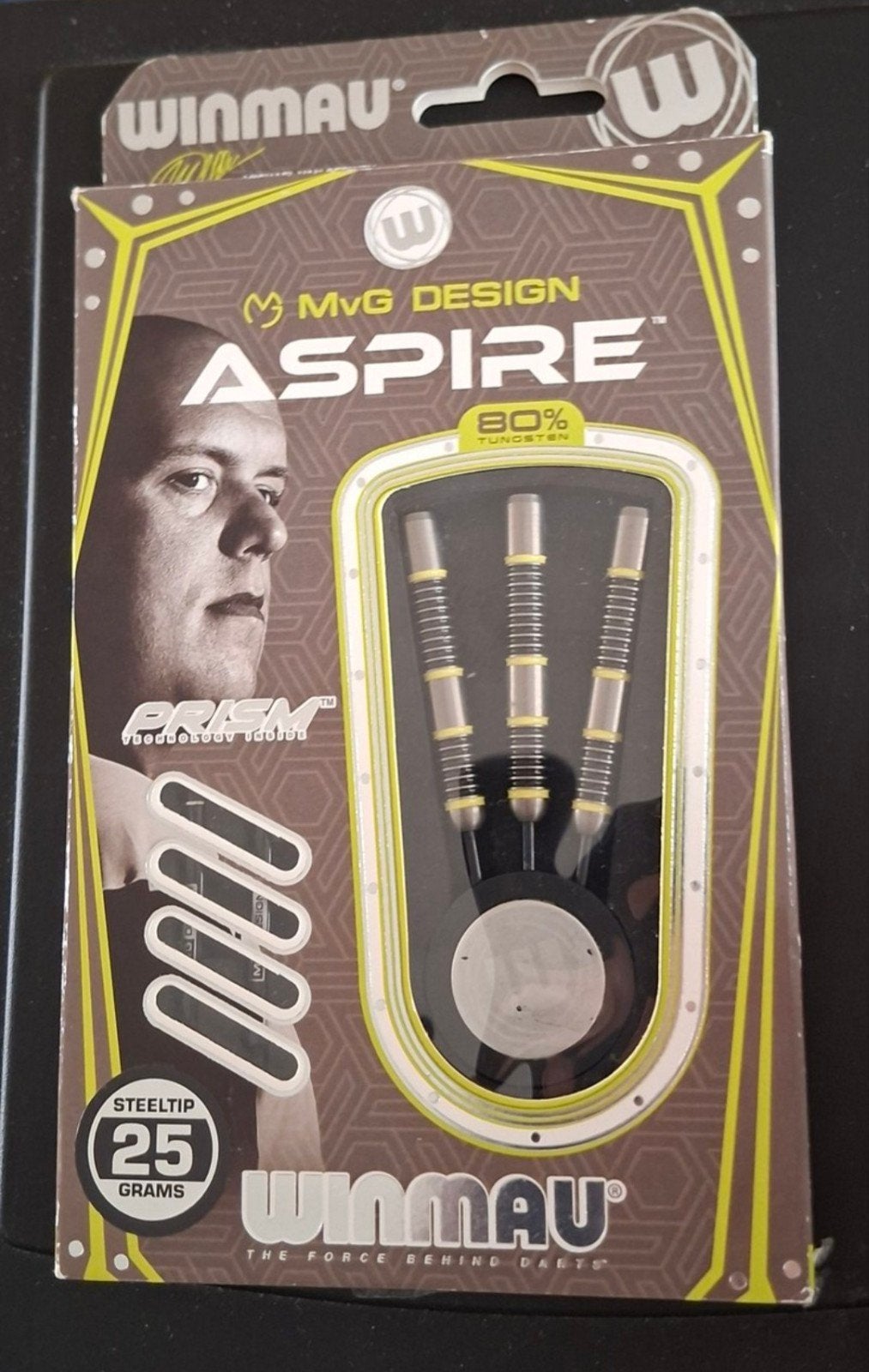 Winmau MvG Aspire 25g dartpijlen 80% tungsten, Ophalen of Verzenden, Zo goed als nieuw, Pijlen