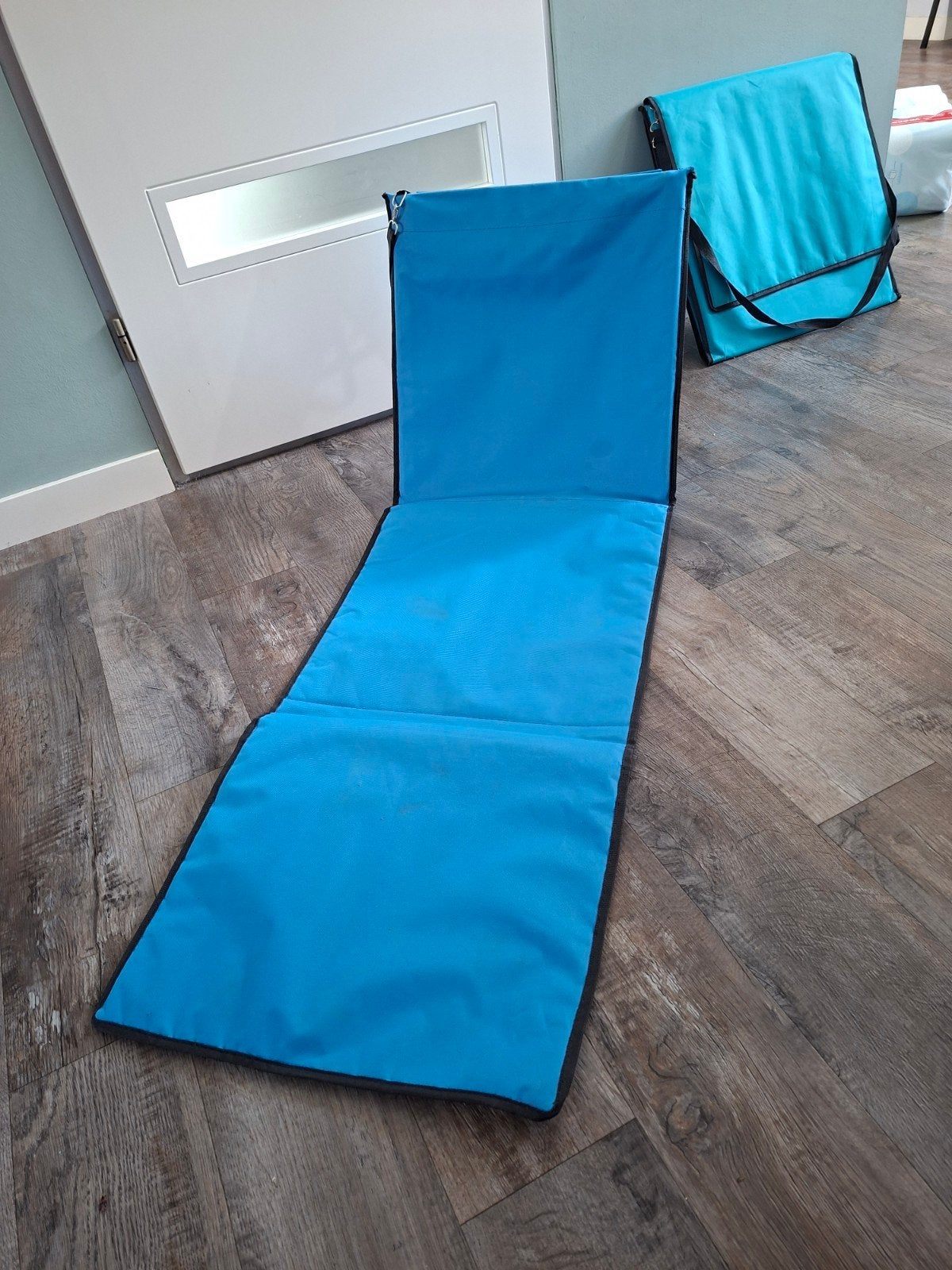2x Strandmat met verstelbare rugleuning - Blauw, Ophalen, Gebruikt, Overige materialen, Verstelbaar