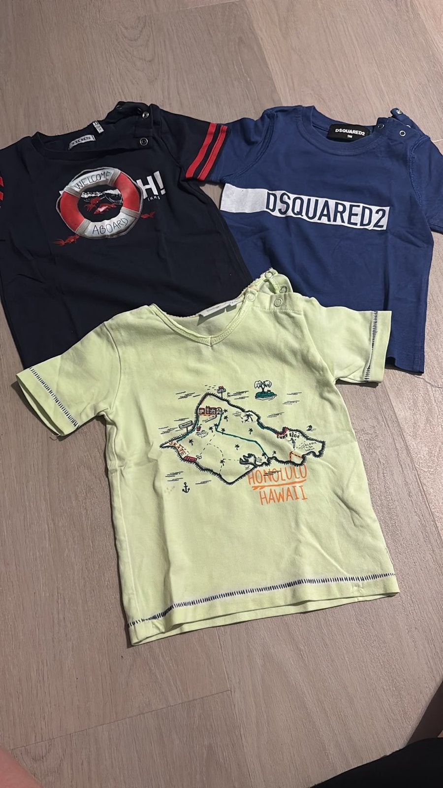 Set van 3 baby T-shirts (Dsquared2, Zippy, onbekend), Ophalen of Verzenden, Gebruikt, Jongen of Meisje