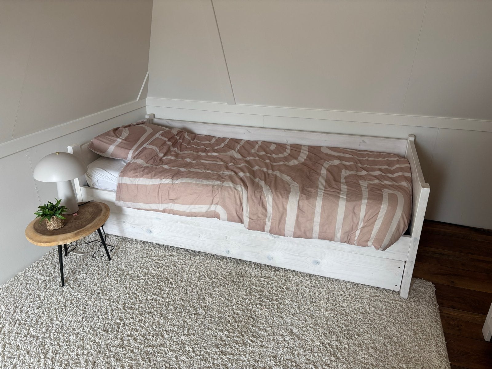 Onderschuifbed (dubbelbed - logeerbed) 200x90 cm, Huis en Inrichting, 90 cm, Wit, Tweepersoons, Ophalen of Verzenden