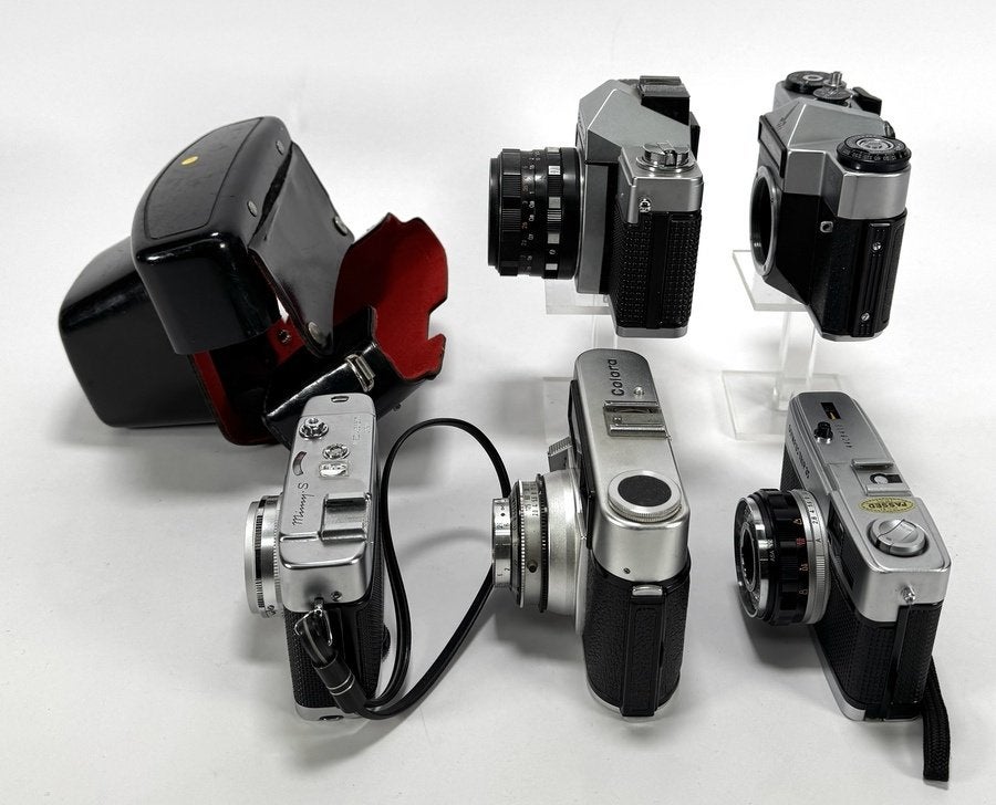 308. Fotocamera’s - Zenit, Zeiss, Olympus, Yashica, Praktica, Ophalen