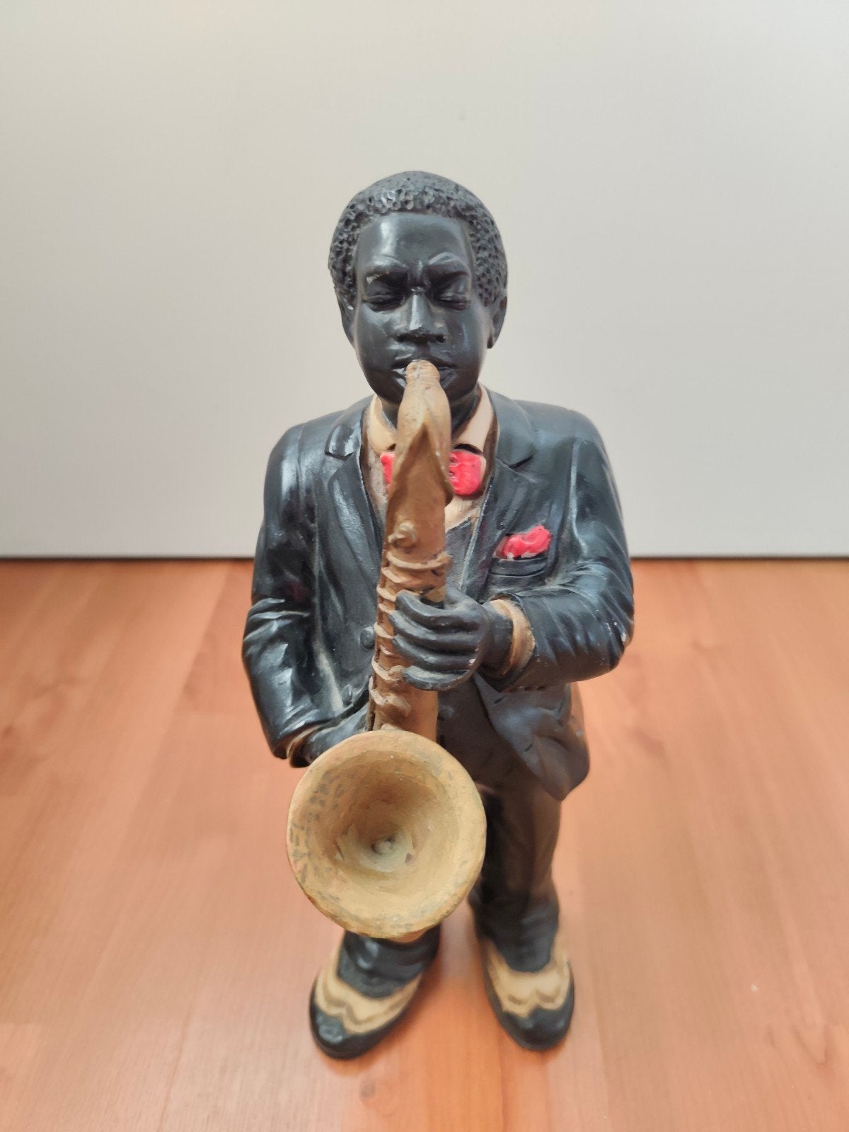 Vintage beeldje jazzmuzikant met saxofoon, Ophalen of Verzenden, Gebruikt