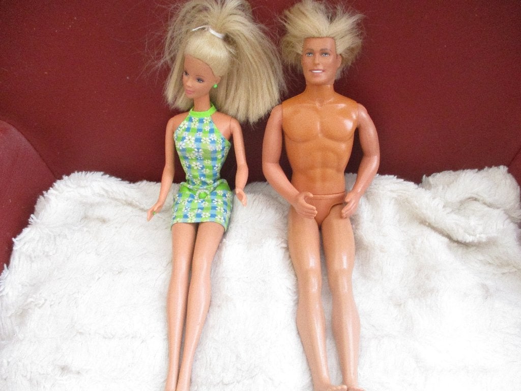 Vintage Barbie en Ken poppen uit de jaren '60, Ophalen of Verzenden, Gebruikt, Barbie