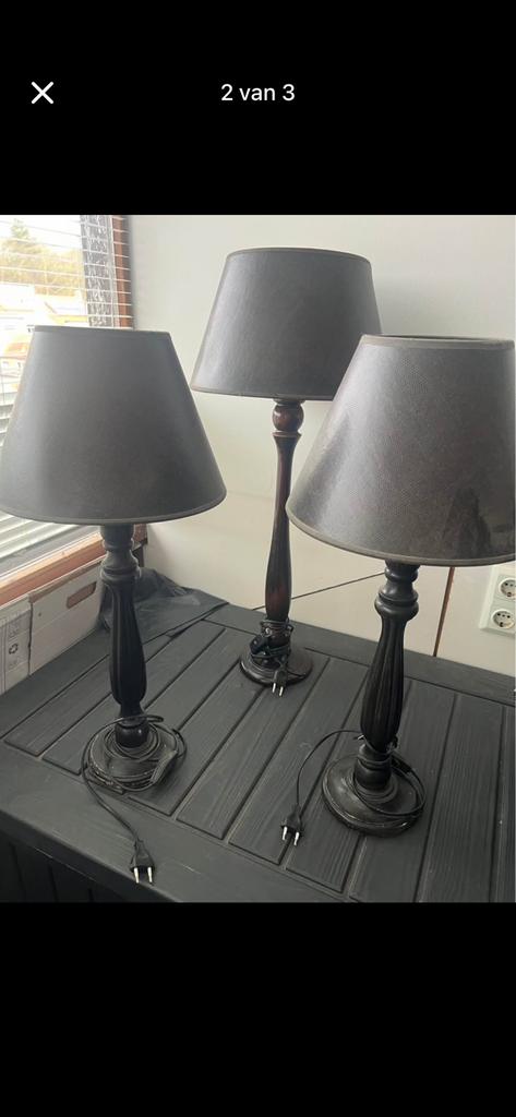 3lampen 2 van 68 cm hoogte , en 1 van 78 cm hoogte, Ophalen of Verzenden, Zo goed als nieuw, Landelijk , kan eigenlijk bij ieder interieur