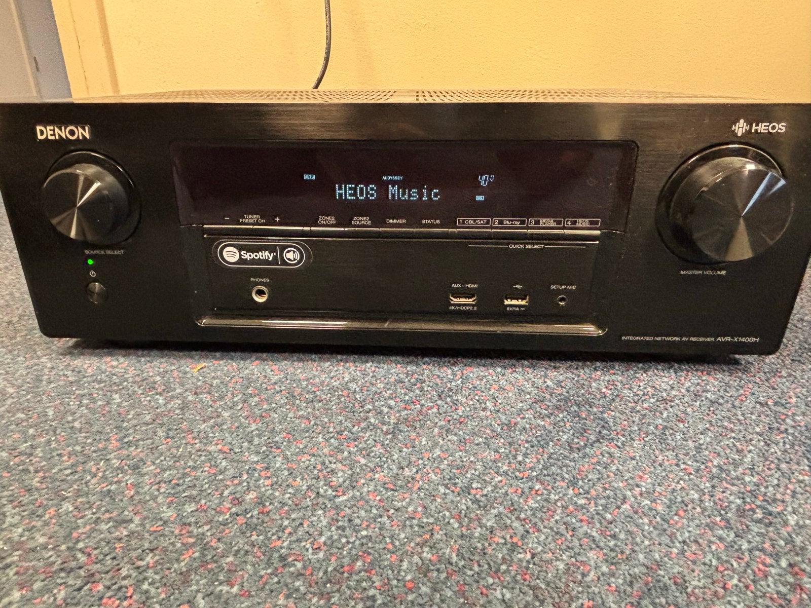 Denon AVR-X1400H AV Receiver met HEOS, Audio, Tv en Foto, Versterkers en Receivers, Gebruikt, Denon, Ophalen of Verzenden, 60 tot 120 watt