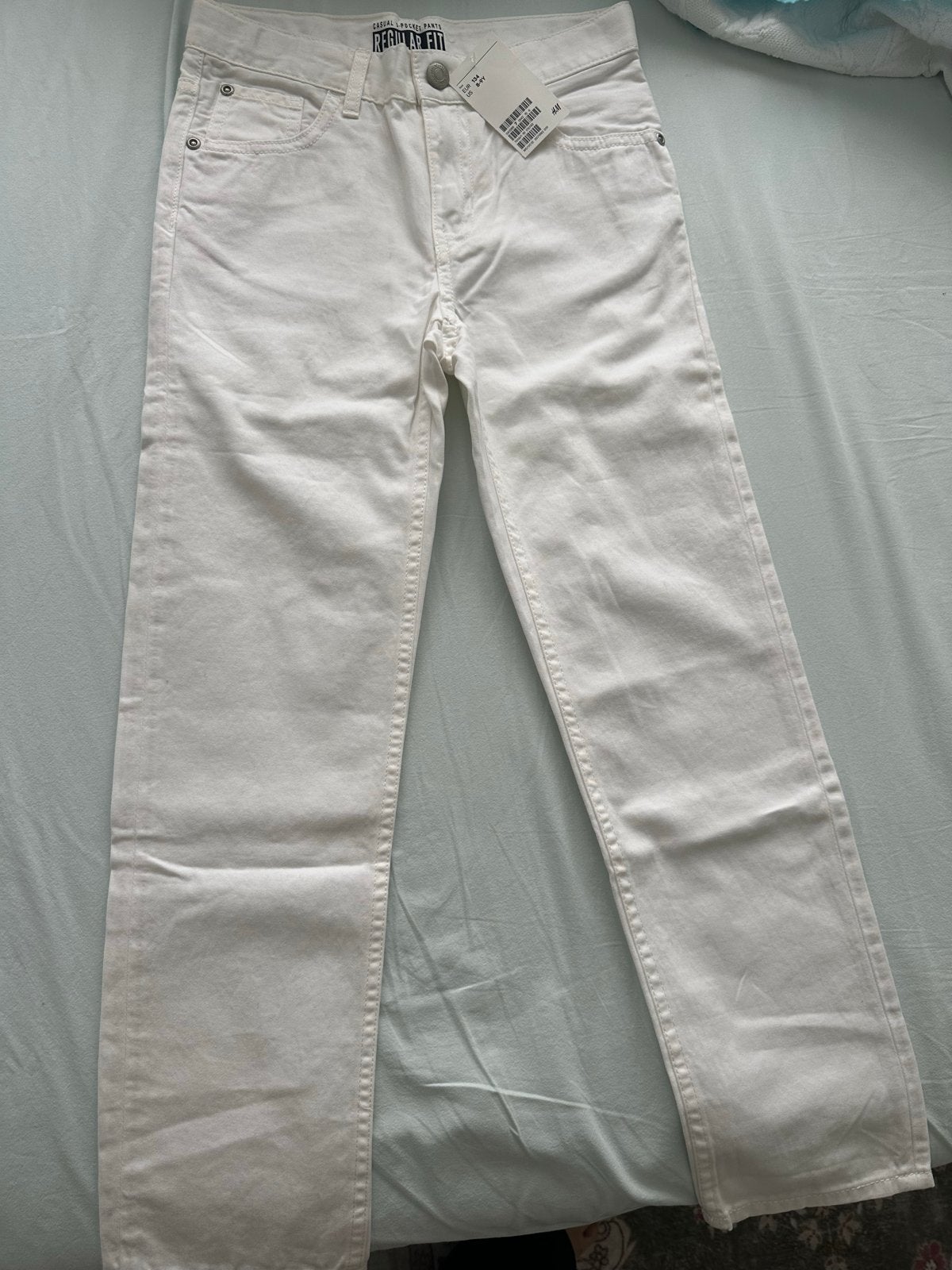 Nieuw!! H&M Witte Regular Fit Jeans voor Kinderen, Ophalen, Nieuw, Jongen of Meisje, Broek