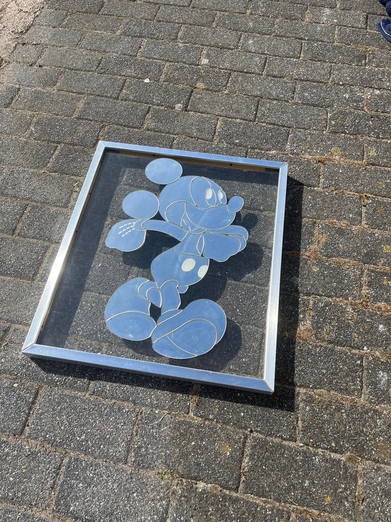Unieke Mickey Mouse spiegel van losse onderdelen, Minder dan 50 cm, Ophalen of Verzenden, Zo goed als nieuw, Minder dan 100 cm