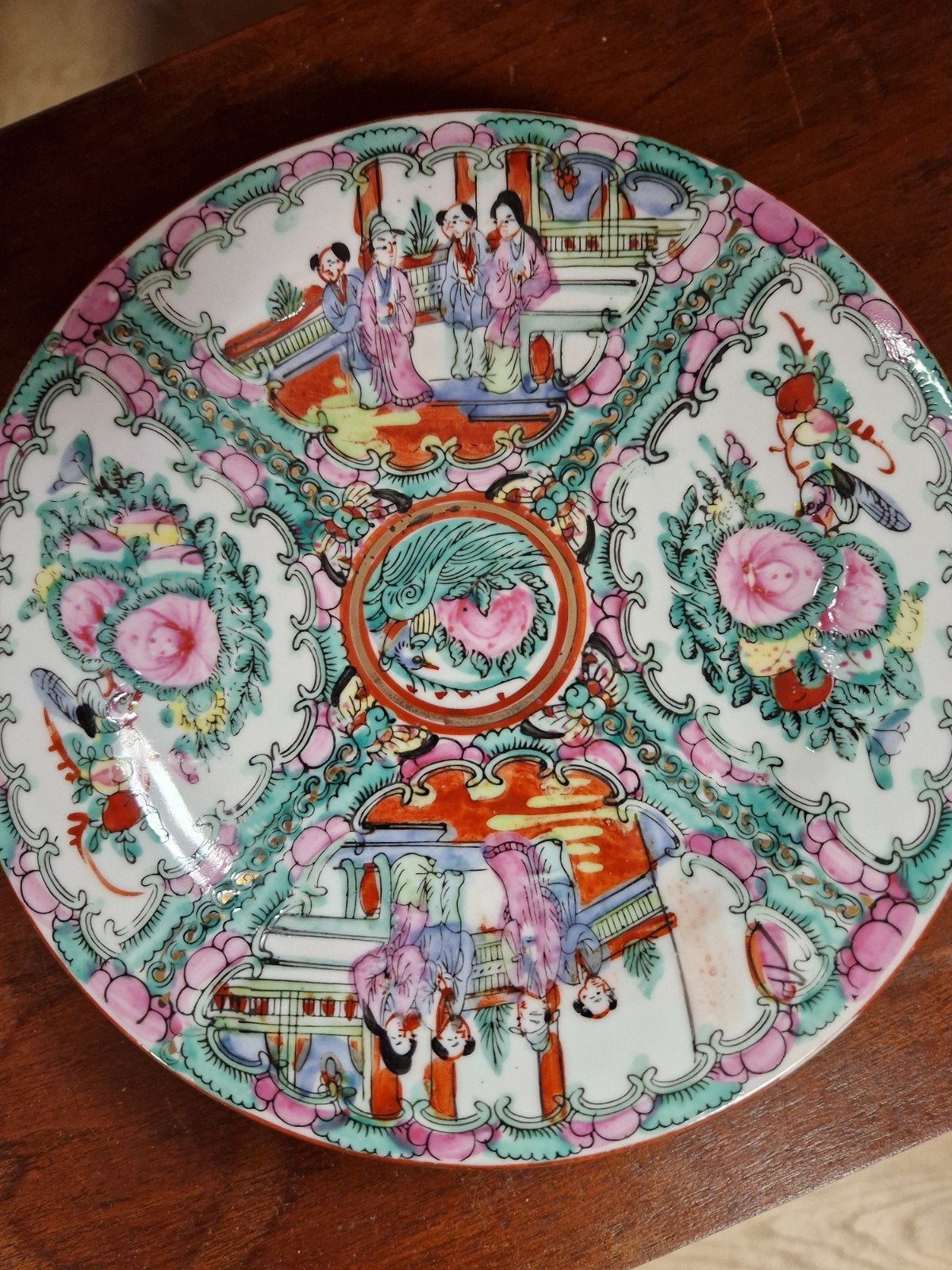 Set van 4 Antieke Chinese Borden - Famille Rose Stijl, Antiek en Kunst, Ophalen of Verzenden