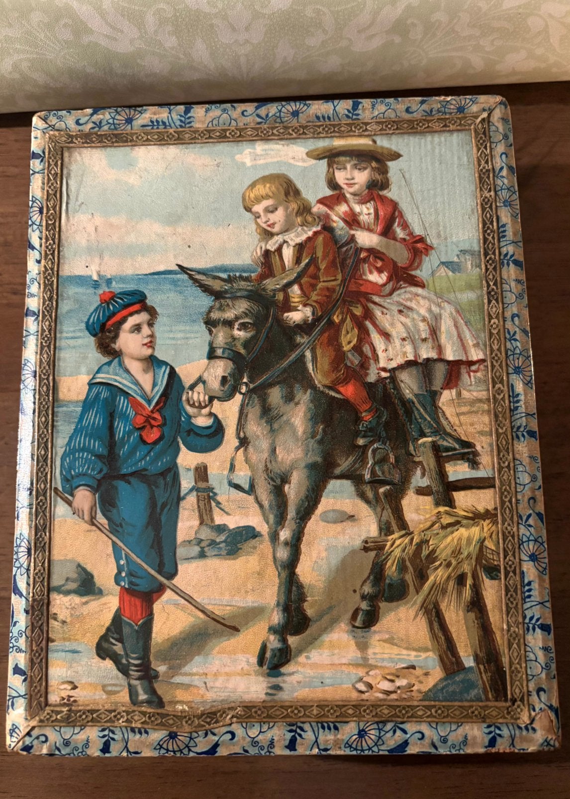 Antieke Victoriaanse blokkenpuzzel ca.1890, compleet izgst, Antiek en Kunst, Verzenden