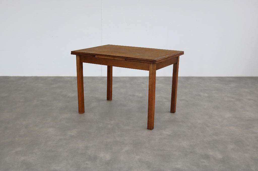art deco eettafel | tafel | jaren 70 | verlengbaar, Gebruikt, ., Eikenhout, 200 cm of meer