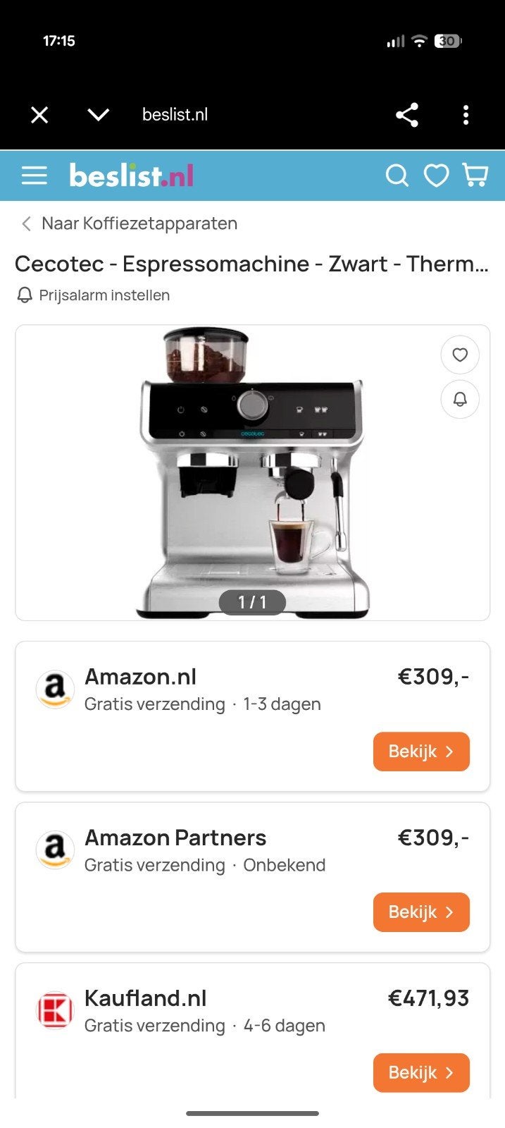 Cecotec Espressomachine - Zwart - Thermoblok - nieuw