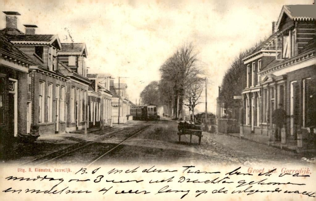 Gorredijk Dorpsgezicht met de stroomtram!! # 824, Verzenden, Voor 1920, Gelopen, Friesland