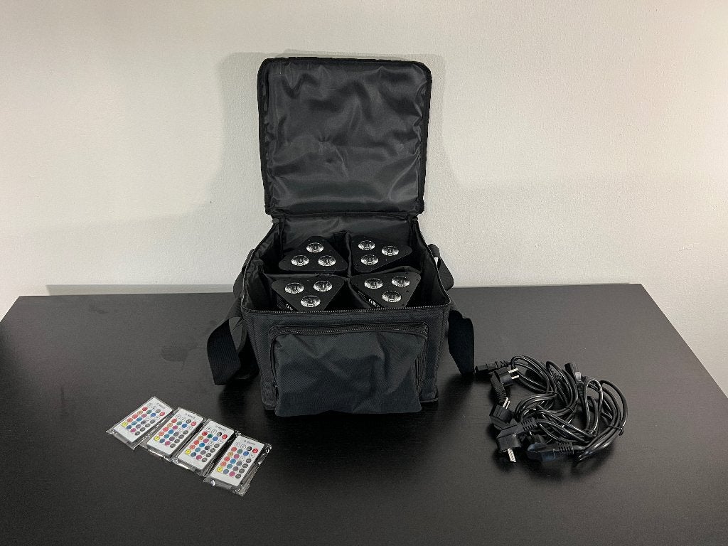 4x Accu LED PAR RGBW + Tas | DMX | Uplight Set, Muziek en Instrumenten, Licht en Laser, Ophalen of Verzenden, Nieuw, Licht, Geluidgestuurd