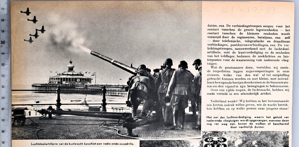 Leger 1939; anti-tank geschut en luchtafweer Scheveningen, Verzenden, Voor 1940, Gebruikt, Overige onderwerpen