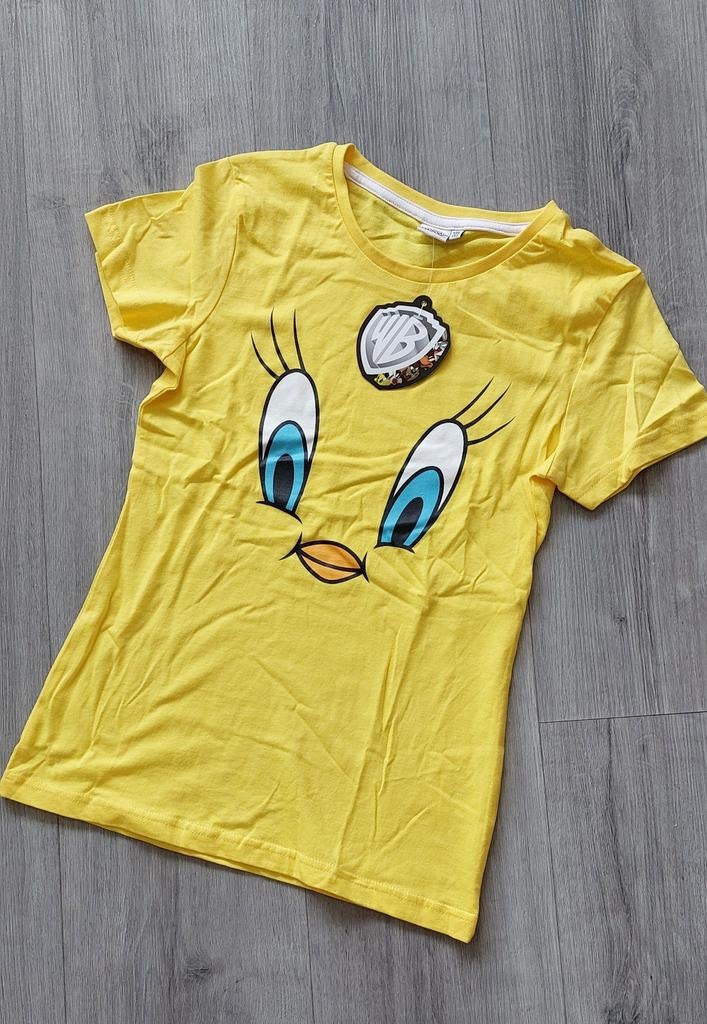 Geel tweety shirt 146-152 en meer tweety, zie de foto's, Verzamelen, Disney, Ophalen of Verzenden, Zo goed als nieuw, Kleding of Textiel