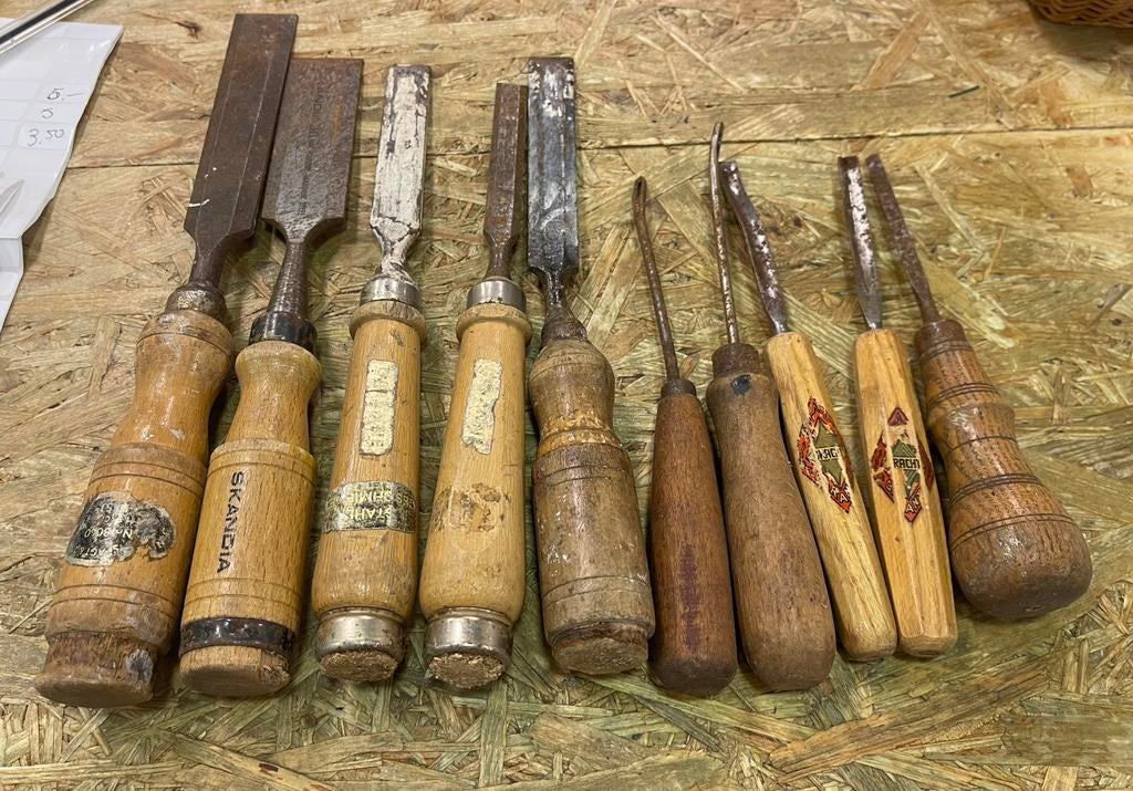 Houten beitels en priemen, Doe-het-zelf en Verbouw, Gereedschap | Handgereedschap, Ophalen of Verzenden, Zo goed als nieuw