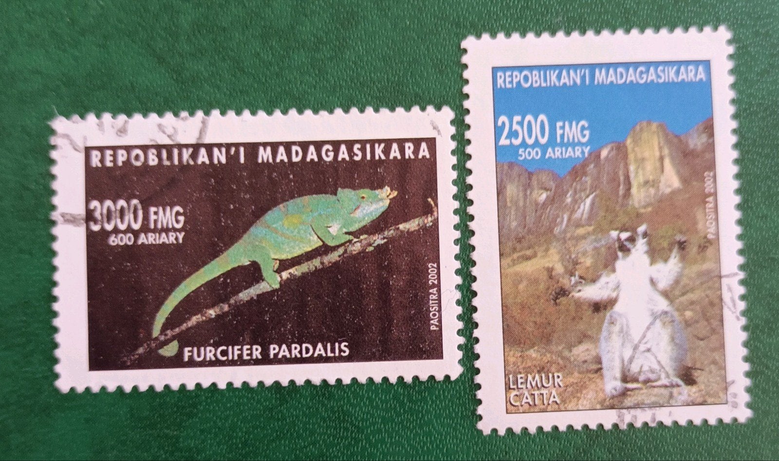Madagaskara 2002 serie fauna, Verzenden, Overige landen, Gestempeld