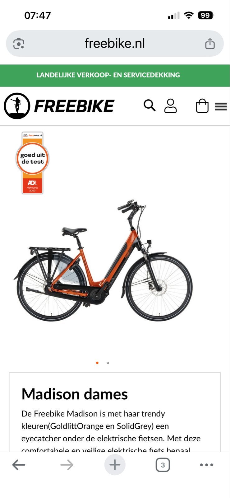 Freebike Madison Dames E-bike - nieuw, Fietsen en Brommers, (Extra) lage instap, Nieuw, Schijfrem, Ophalen