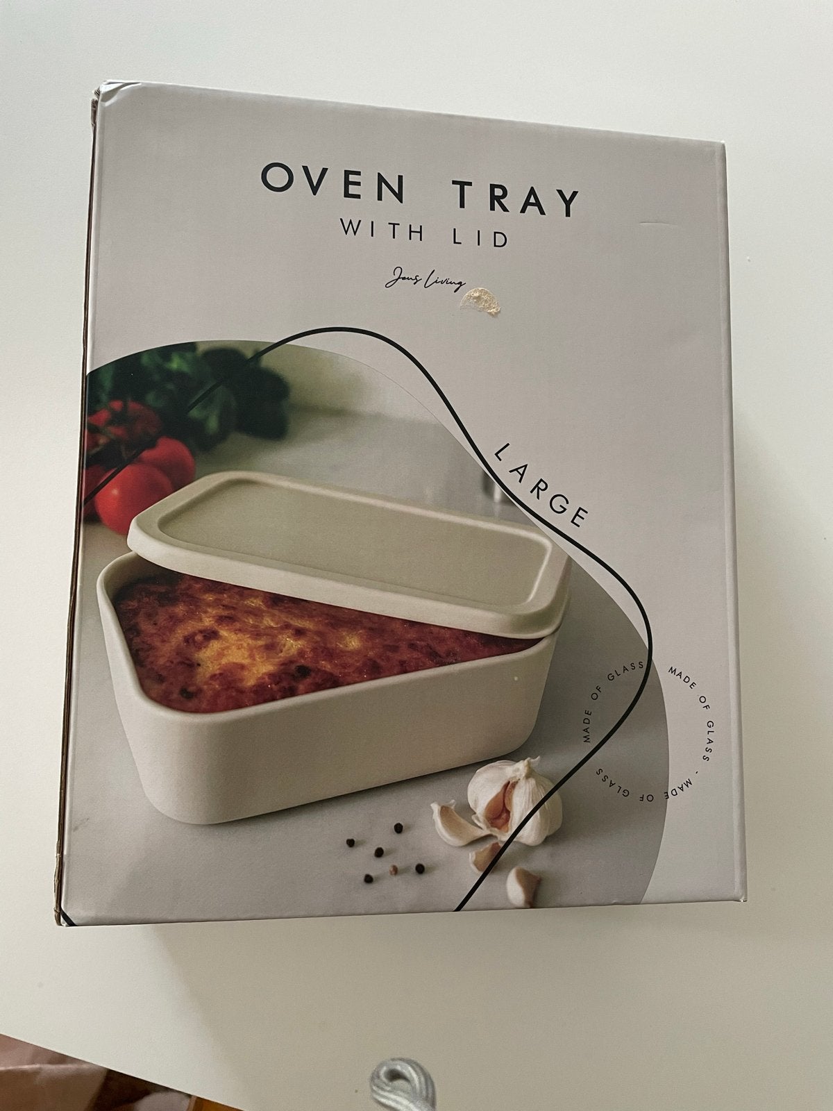 Jens Living Ovenschaal met deksel en ovenwanten - Nieuw, Beige, Nieuw, Ophalen of Verzenden, Overige merken