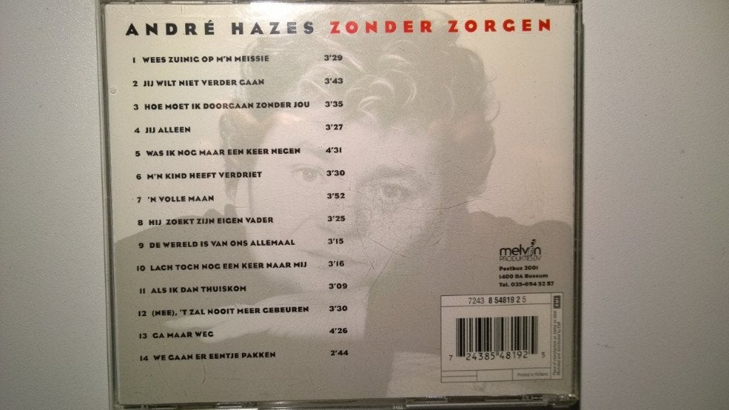 André Hazes - Zonder Zorgen, Ophalen of Verzenden, Zo goed als nieuw, Levenslied of Smartlap