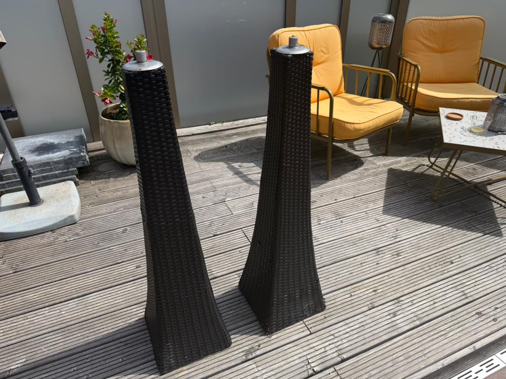 Olie lantaarn 2 stuks, Ophalen of Verzenden, Gebruikt, Minder dan 180 cm, Palen