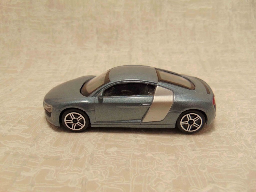 Audi R 8 Bburago 1:43 blauwgrijs, Ophalen of Verzenden, Zo goed als nieuw, Auto, Overige merken