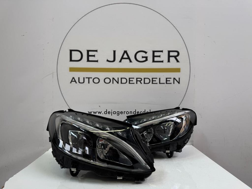 MERCEDES C KLASSE W205 KOPLAMPEN SET A2059063703 A2059062604, Gebruikt, Mercedes-Benz AG, Mercedes-Benz, Ophalen of Verzenden