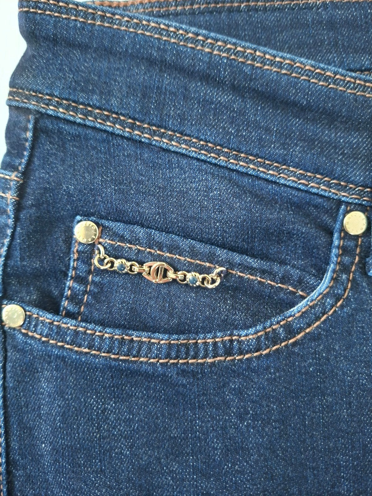 Cambio jeans cropped Piper d.blauw mt 44  soepele dunnejeans, Cambio, Blauw, Ophalen of Verzenden, Zo goed als nieuw