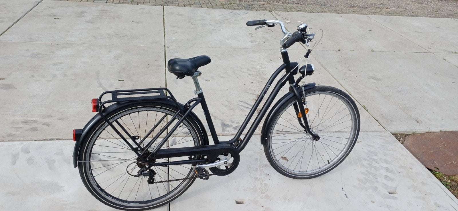 DAMESFIETS - Mat zwart - 5 versnellingen, stoere banden, Fietsen en Brommers, Gebruikt, 47 tot 50 cm, Versnellingen, Ophalen