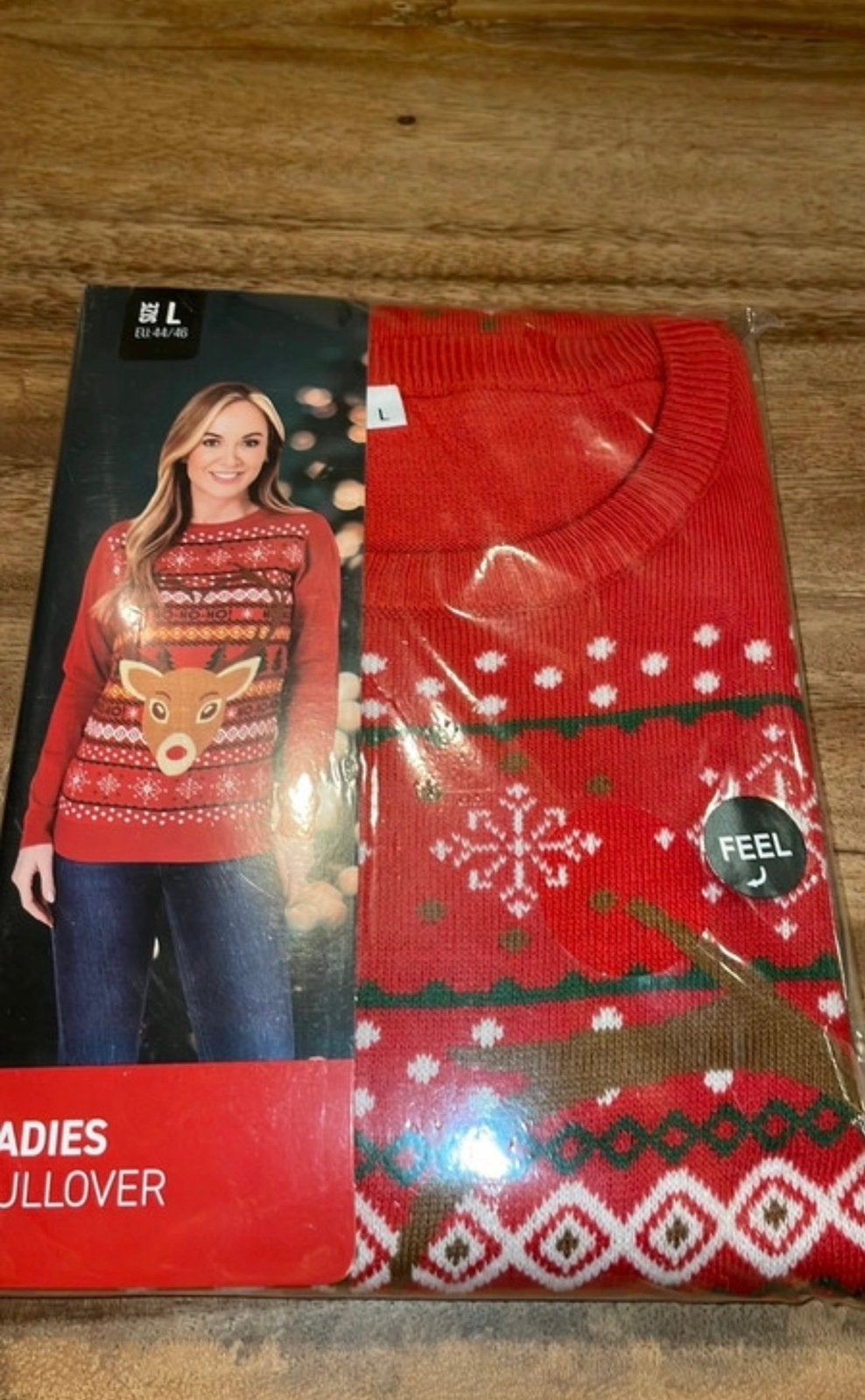Kersttrui rood maat L nieuw, Kleding | Heren, Carnavalskleding en Feestkleding, Maat 52/54 (L), Kerstmis of Sinterklaas, Nieuw