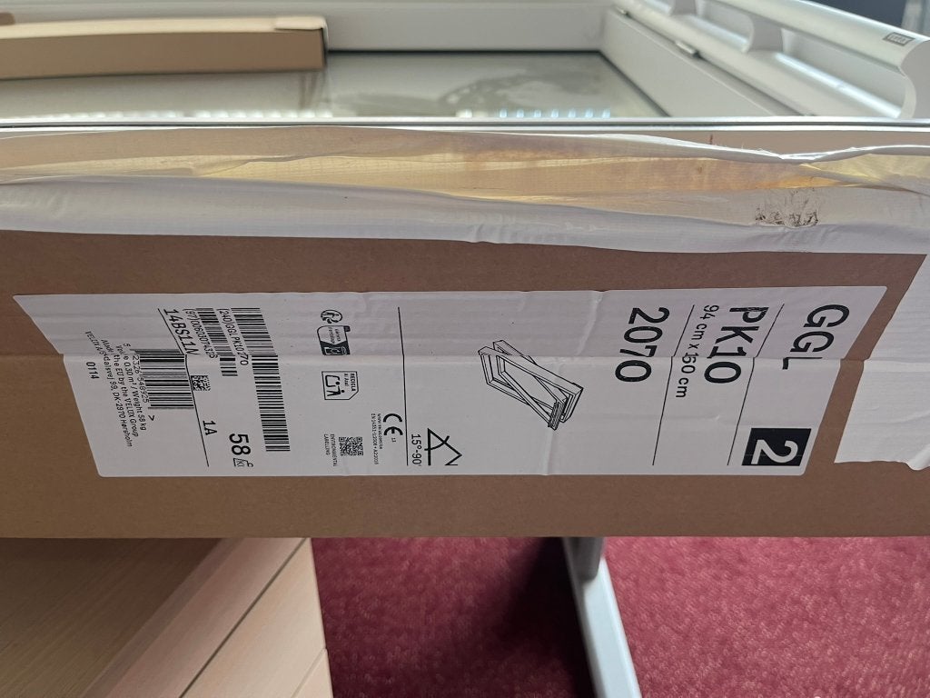Velux GGL PK10 2070 dakraam - 94x160cm - beschadigd glas 4., Doe-het-zelf en Verbouw, Glas en Ramen, Ophalen, 80 tot 120 cm, 120 tot 160 cm