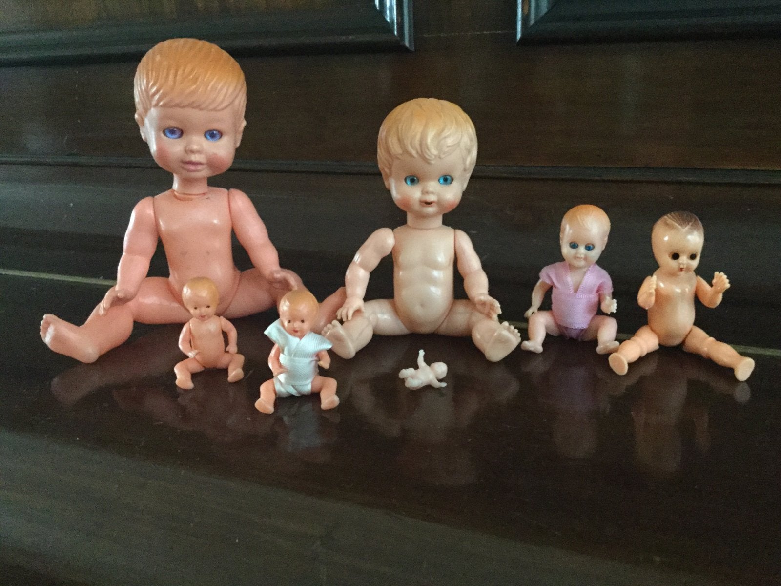 7 poppenhuis poppetjes 4 met beweegbare ogen, Ophalen of Verzenden